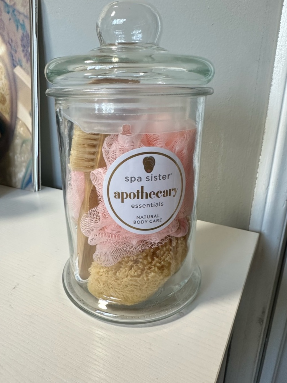 Spa Sister Apothecary Essentials Pink Bath Set – Gentle Exfoliation Kit